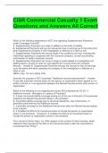 CISR Commercial Casualty 1 Exam Questions and Answers All Correct 