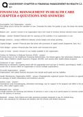 FINANCIAL MANAGEMENT IN HEALTH CARE CHAPTER 4 QUESTIONS AND ANSWERS