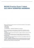  2025BIO202 Practice Exam 3 latest GCU WITH VERRIFIED ANSWERS