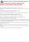 PUBLIC HEALTH PLANNING AND FINANCE MODULE 1 QUESTIONS AND ANSWERS