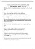 MULTIPLE SCLEROSIS PRACTICE QUESTIONS LATEST QUESTIONS AND VERIFIED ANSWERS