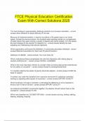  FTCE Physical Education Certification Exam With Correct Solutions 2025