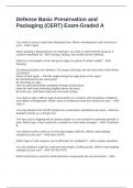 Defense Basic Preservation and Packaging &lpar;CERT&rpar; Exam-Graded A