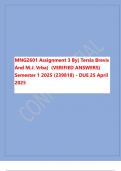 MNG2601 Assignment 3 By&lpar; Tersia Brevis  And M&period;J&period; Vrba&rpar; &lpar;VERIFIED ANSWERS&rpar;  Semester 1 2025 &lpar;239818&rpar; - DUE 25 April  2025