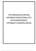 TEST BANK For Accounting Information Systems&comma; Global Edition 15th Edition by Marshall Romney &comma; Paul Steinbart