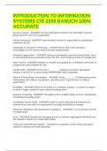 INTRODUCTION TO INFORMATION SYSTEMS CIS 2200 BARUCH 100&percnt; ACCURATE