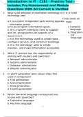 Introduction to IT - C182 - Practice Test - Includes Pre-Assessment and Module Questions With All Correct & Verified Answers