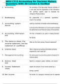 WGU C213 Accounting for Decision Makers Questions With All Correct & Verified Answers