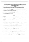STUDY GUIDE FOR NU664C MIDTERM EXAM QUESTIONS AND VERIFIED ANSWERS