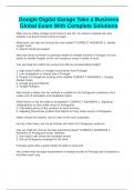 Google Digital Garage Take a Business Global Exam With Complete Solutions