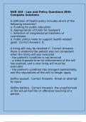 NUR 303 - Law and Policy Questions With Complete Solutions