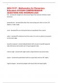 WGU D127 - Mathematics for Elementary Educators III EXAM COMPREHENSIVE QUESTIONS AND ANSWERS 2025