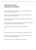 SCW Test A Exam Questions & Answers