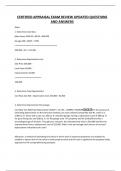 CERTIFIED APPRAISAL EXAM REVIEW UPDATED QUESTIONS AND ANSWERS