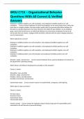WGU C715 &ndash; Organizational Behavior Questions With All Correct & Verified Answers