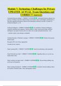 Module 7&colon; Technology Challenges for Privacy  UPDATED  ACTUAL  Exam Questions and  CORRECT Answers 