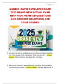 MENDIX- RAPID DEVELOPER EXAM  2025 BRAND NEW ACTUAL EXAM  WITH 100&percnt; VERIFIED QUESTIONS  AND CORRECT SOLUTIONS&vert; ACE  YOUR GRADES&period;
