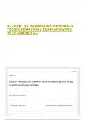 47203W&lowbar;02 HAZARDOUS MATERIALS TECHNICIAN FINAL EXAM ANSWERS 2025 GRADED A&plus;