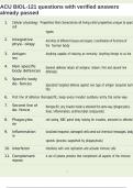 ACU BIOL-121 questions with verified answers already passed