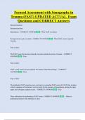Focused Assessment with Sonography in  Trauma &lpar;FAST&rpar; UPDATED ACTUAL  Exam  Questions and CORRECT Answers 