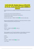 SANS SEC401 Module Quizzes UPDATED  ACTUAL  Exam Questions and CORRECT  Answers 