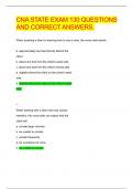 CNA STATE EXAM 130 QUESTIONS AND CORRECT ANSWERS&period;