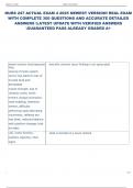 NURS 247 ACTUAL EXAM 4 2025 NEWEST VERSION&excl; REAL EXAM  WITH COMPLETE 300 QUESTIONS AND ACCURATE DETAILED  ANSWERS LATEST UPDATE WITH VERIFIED ANSWERS  GUARANTEED PASS ALREADY GRADED A&plus;