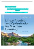 Solution Manual for Linear Algebra and Optimization for Machine Learning 1st Edition by Charu Aggarwal&comma; All 11 Chapters Covered&comma; Verified Latest Edition