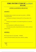  FIRE INSTRUCTOR III EXAM QUESTIONS AND ANSWERS 2025