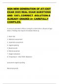 NGN NEW GENERATION OF ATI EXIT EXAM 2025 REAL EXAM QUESTIONS AND 100&percnt; CORRECT -SOLUTION-S ALREADY GRADED A&plus; CAREFULLY COMPILED&period; 