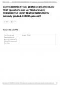 CMIT CERTIFICATION 2025&vert;COMPLETE EXAM TEST &lpar;questions and verified answers&rpar; FREQUENTLY MOST TESTED QUESTIONS &vert;already graded A&plus;&vert;100&percnt; passed&excl;&excl;