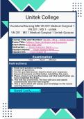 VN 201 MS 1 &ndash; Quiz 17 Drugs for Cardiac & DM  Disorders VN 201 Medical-Surgical 1 Unitek Exam Quiz Review Questions and Answers &vert; 100&percnt; Pass Guaranteed &vert; Graded A&plus; &vert; 