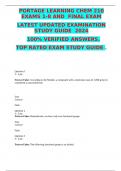 Portage Learning CHEM 210 exams 1-8 and final exam Latest Updated Examination Study Guide 2024 100&percnt; Verified Answers&period; Top Rated Exam Study Guide &period;