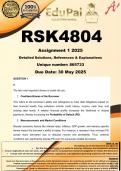 RSK4804 Assignment 1 &lpar;COMPLETE GUIDELINE&rpar; 2025 &lpar;865733&rpar; - DUE 30 May 2025