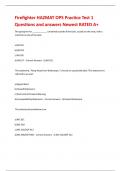 Firefighter HAZMAT OPS Practice Test 1 Questions and answers Newest RATED A&plus; 