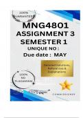 MNG4801 Assignment 1 &lpar;COMPLETE ANSWERS&rpar; Semester 1 2025 - DUE  MAY 2025