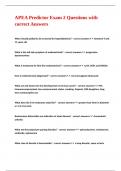 APEA Predictor Exam 2 Questions with correct Answers