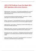 APEA FNP Predictor Exam Test Bank 2024-2025 Questions with correct Answers &comma;