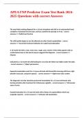 APEA FNP Predictor Exam Test Bank 2024-2025 Questions with correct Answers 