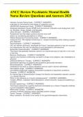 ANCC Review Psychiatric Mental Health Nurse Review Questions and Answers 2025