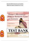 TEST BANK For Maternal Child Nursing Care 3rd Canadian Edition By Keenan Lindsay &vert; Verified Chapter's 1 - 25 Updated 2023&vert; Complete