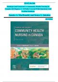 Test Bank for Stanhope and Lancaster's Community Health Nursing in Canada &lpar;4th Edition&rpar; by Sandra A&period; MacDonald and Sonya L&period; Jakubec With Questions And Correct Answers&period;