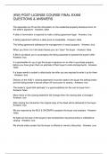 &lpar;KW&rpar; POST-LICENSE COURSE FINAL EXAM QUESTIONS & ANSWERS