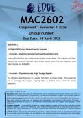 MAC2602 Assignment 1 &lpar;ANSWERS&rpar; Semester 1 2026 - DISTINCTION GUARANTEED