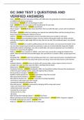 GC 3460 TEST 1 QUESTIONS AND VERIFIED ANSWERS
