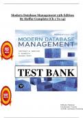 TEST BANK For Modern Database Management&comma; 13th Edition&comma; Jeff Hoffer&comma; Ramesh Venkataraman&comma; Complete Chapters 1 - 14&comma; Updated Newest Version