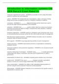 Introduction to information systems CIS 2200 Baruch Exam Rated A&plus;