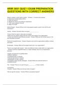 HRIR 3051 QUIZ 1 EXAM PREPARATION QUESTIONS WITH CORRECT ANSWERS 