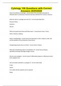 Cytology 108 Questions with Correct Answers 2025&sol;2026
