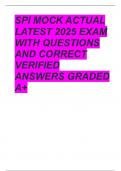 SPI MOCK ACTUAL LATEST 2025 EXAM WITH QUESTIONS AND CORRECT VERIFIED ANSWERS GRADED A&plus; 
